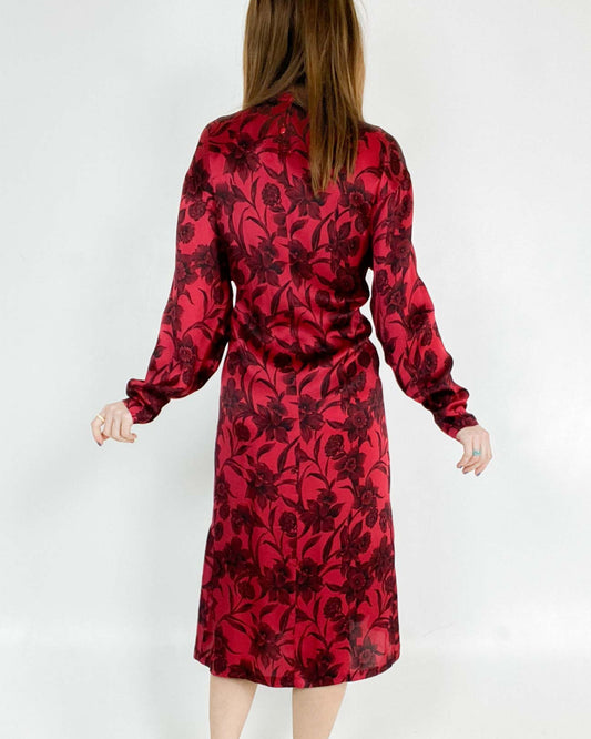 Henriette Vestito Lungo Vintage con Bottoni sul Retro Taglia 46