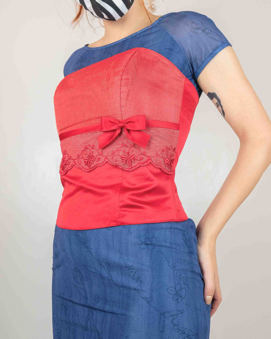 Corset Top Elegante Effetto Glitter Taglia XL