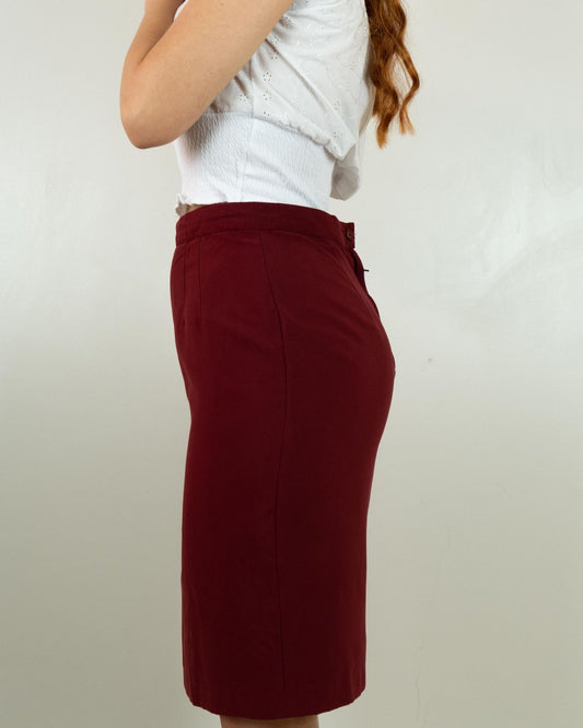 Gonna a Tubino Bordeaux Taglia 44