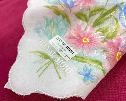 Hanae Mori Mini Foulard Trasparente con Fiori