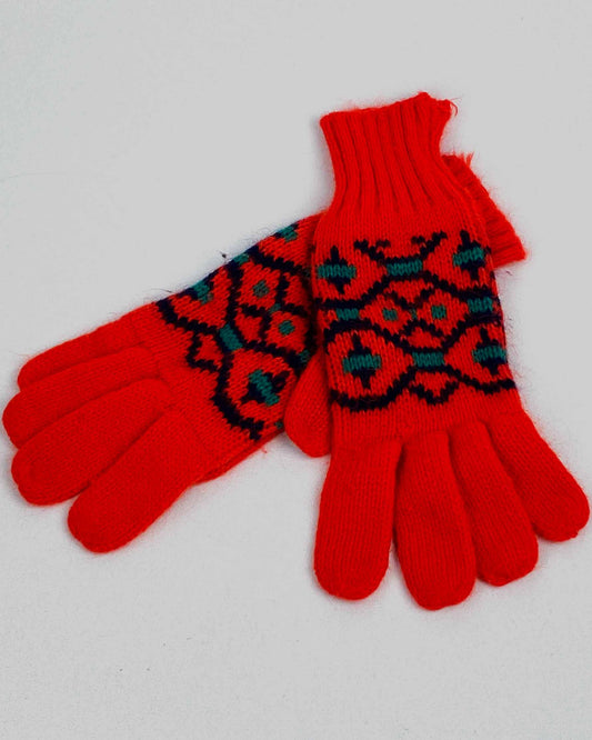 Guanti Rossi con Fantasia Taglia S