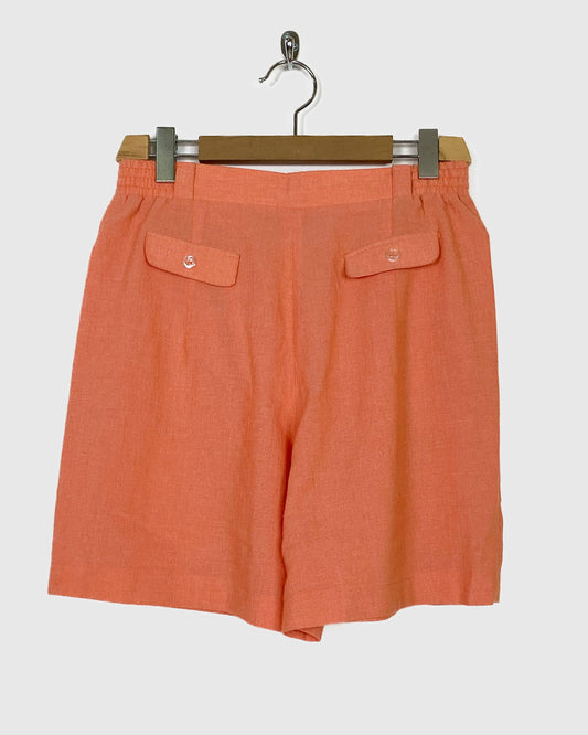 Shorts Rosa in Lino con Pinces Taglia M/L