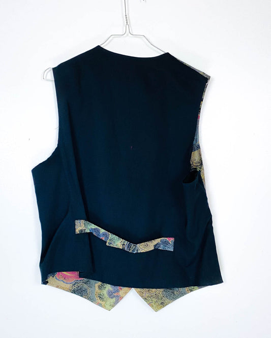 Gilet Vintage con Fantasia Taglia L