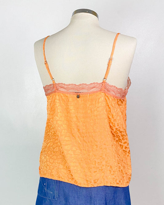 Top Animalier Arancio Made in Paris Y2K Taglia S