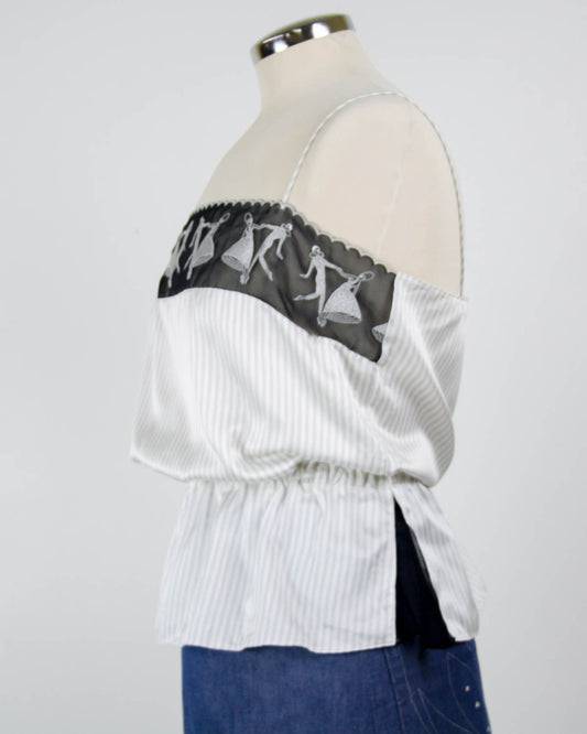 Top A Righe Semi Trasparente Taglia M