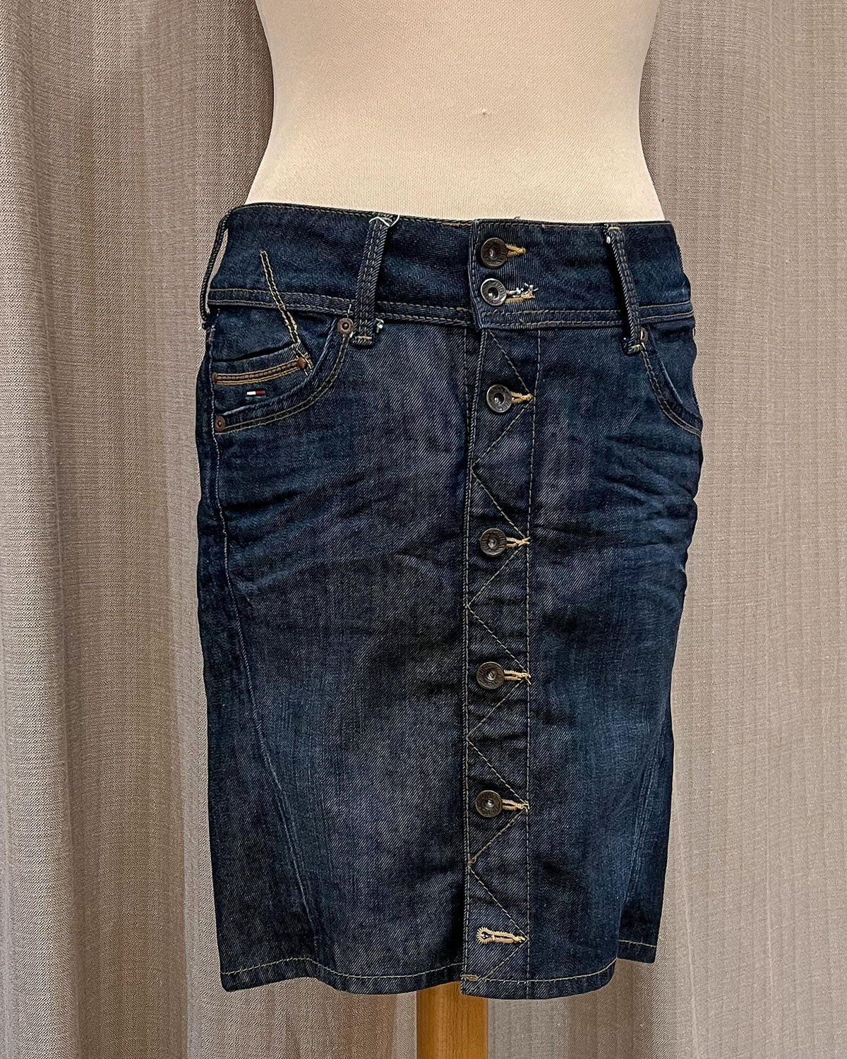 Gonna In Denim Con Bottoni - L