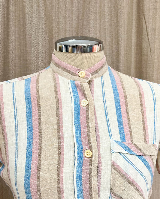 Camicia A Fantasia In Lino XS