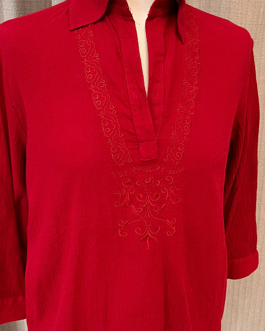 Blusa Vintage Con Ricami - M