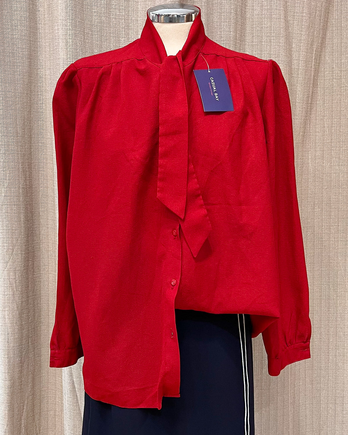 Blusa Con Cravattino monocolore - L