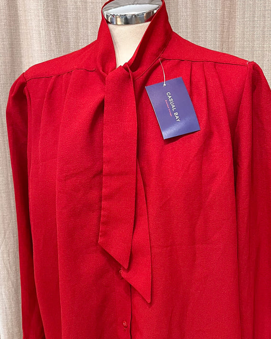 Blusa Con Cravattino monocolore - L