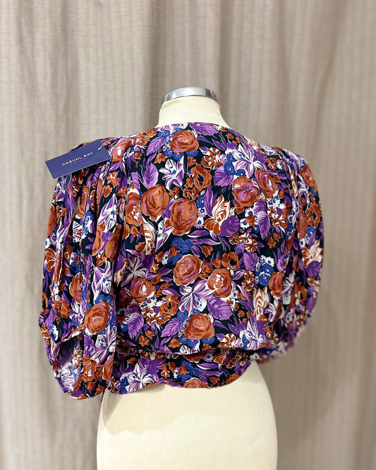 Camicia Crop A Fiori - S