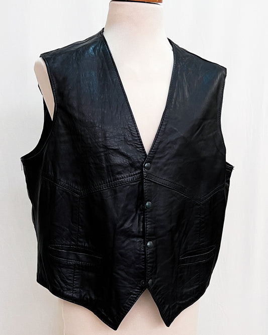 Gilet Vintage In Vera Pelle - 2XL