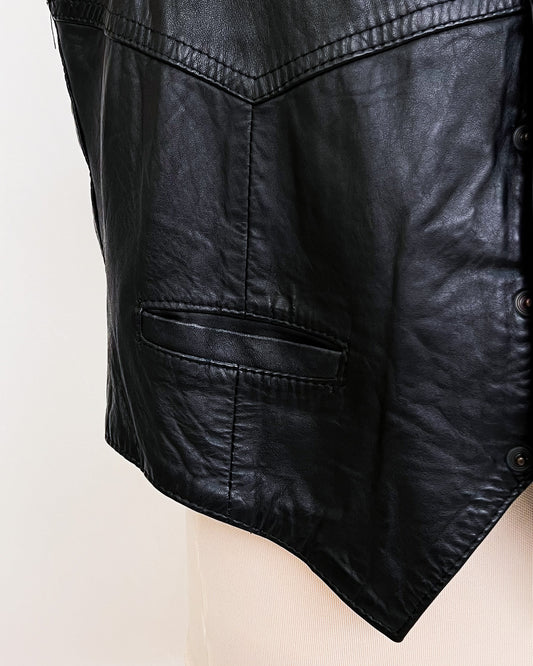 Gilet Vintage In Vera Pelle - 2XL