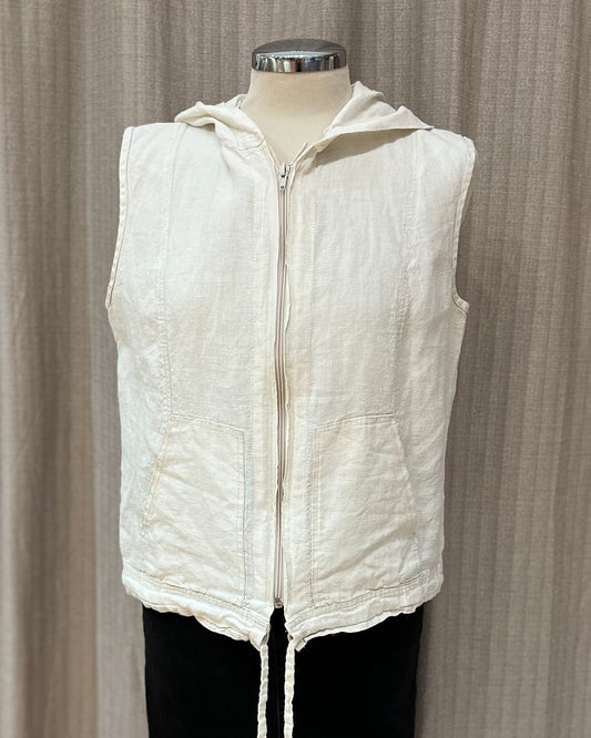 Gilet In Lino Con Zip - M/L