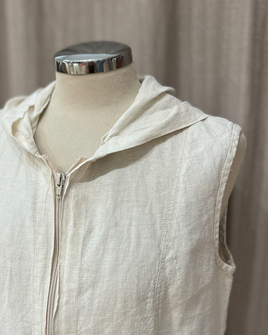 Gilet In Lino Con Zip - M/L