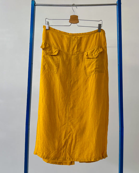 Gonna Lunga Vintage In Lino - L