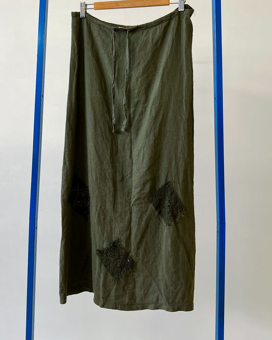 Gonna Lunga Vintage In Puro Lino - M