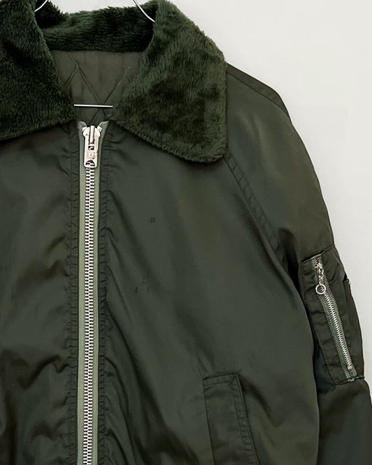 Bomber Vintage Con Pelliccia - M