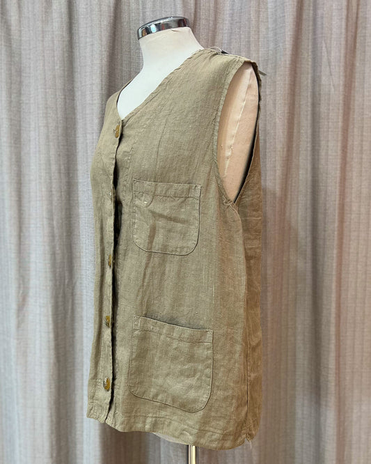 Gilet In Lino Vintage - L