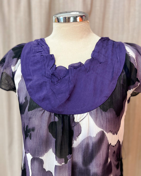 Vestito A Fiori Viola - M
