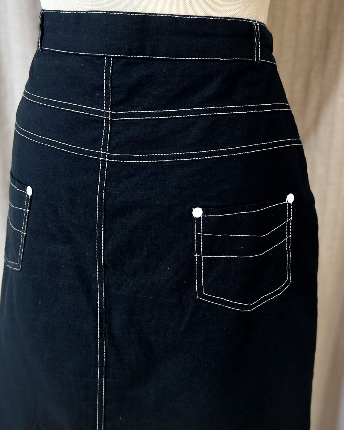 Gonna Con Cuciture A Contrasto - XL