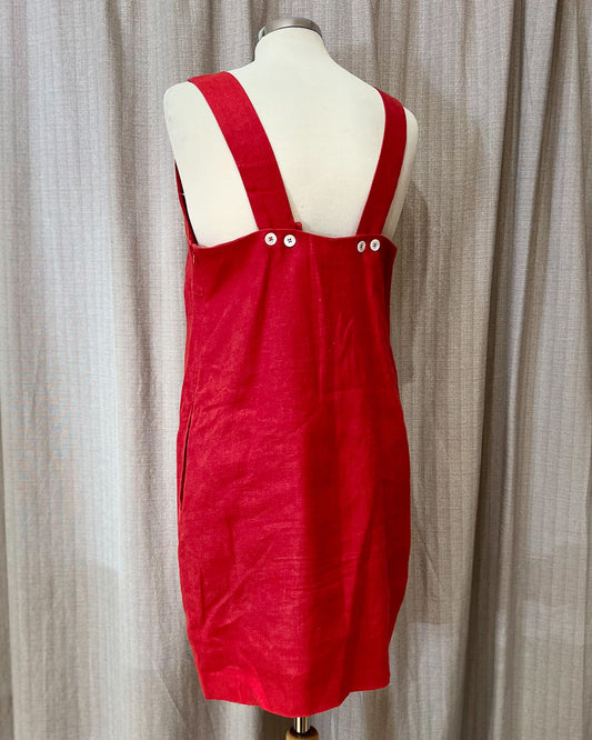 Vestito In Lino Con Schiena Scoperta - M