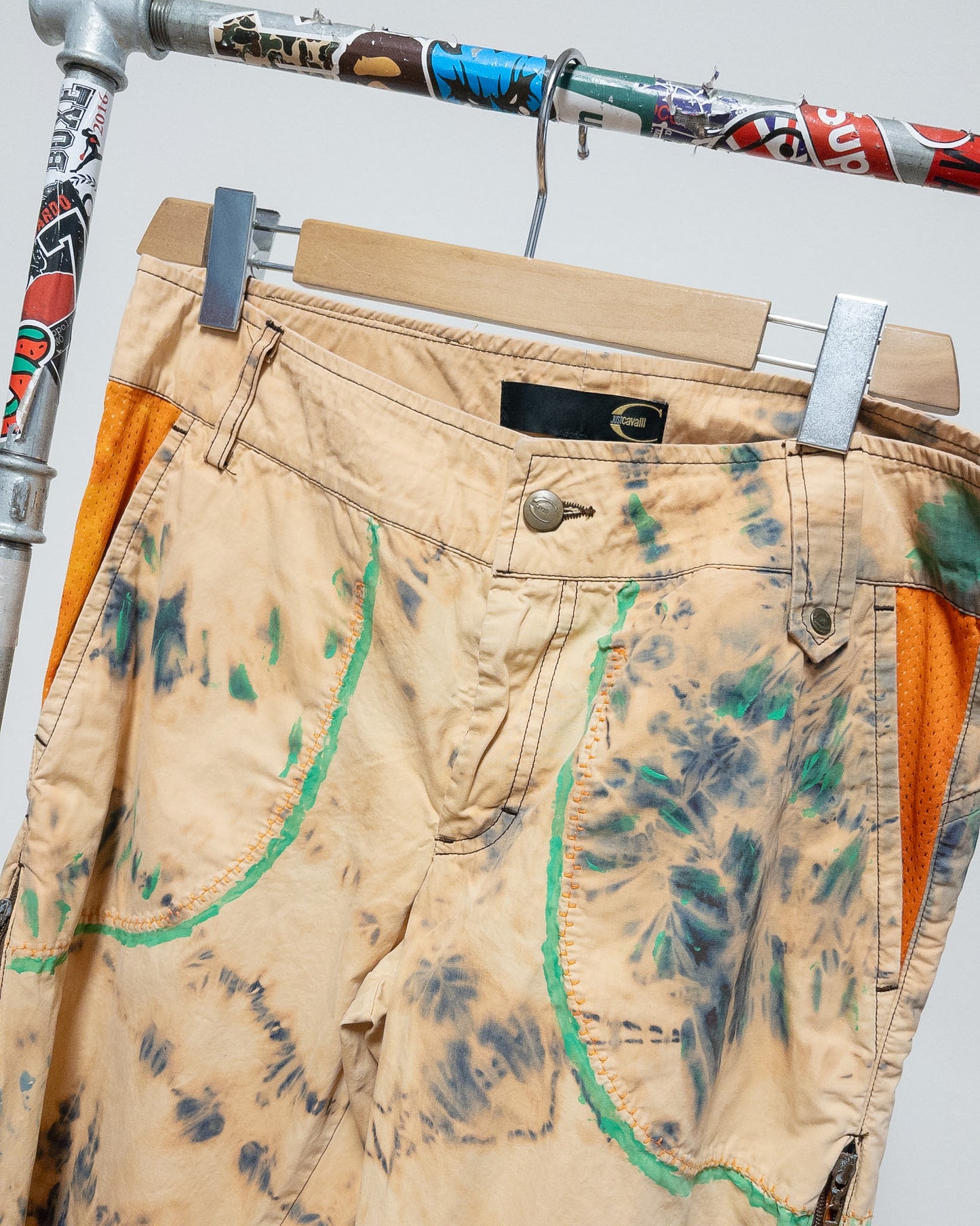 Just Cavalli Reworked Pants con Inserti Arancio M