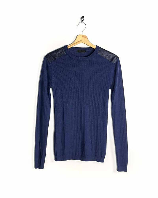 Calvin Klein Jeans Maglione con Inserti in Finta Pelle Taglia S