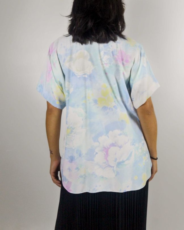 Camicia Vintage Stampa Pastello Taglia L