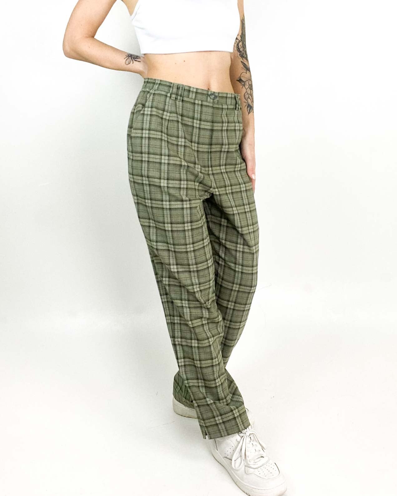 Pantalone a Quadri Modello Chino Taglia 44