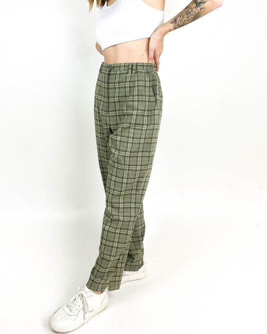 Pantalone a Quadri Modello Chino Taglia 44