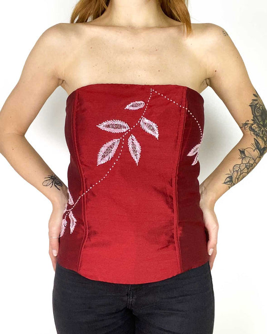 Corpetto Rosso con Perline Taglia XL