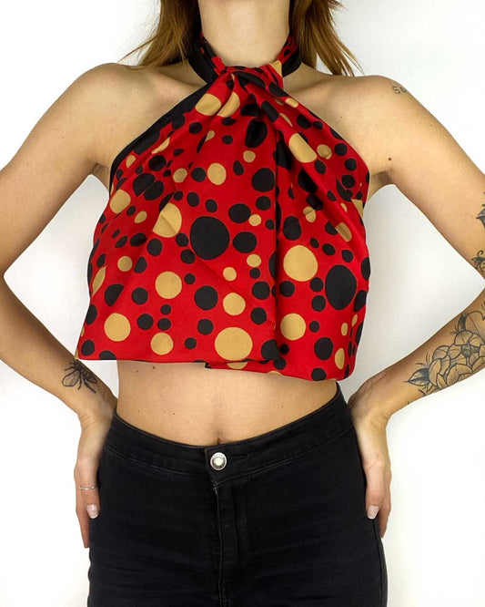V & D Foulard Rosso a Pois