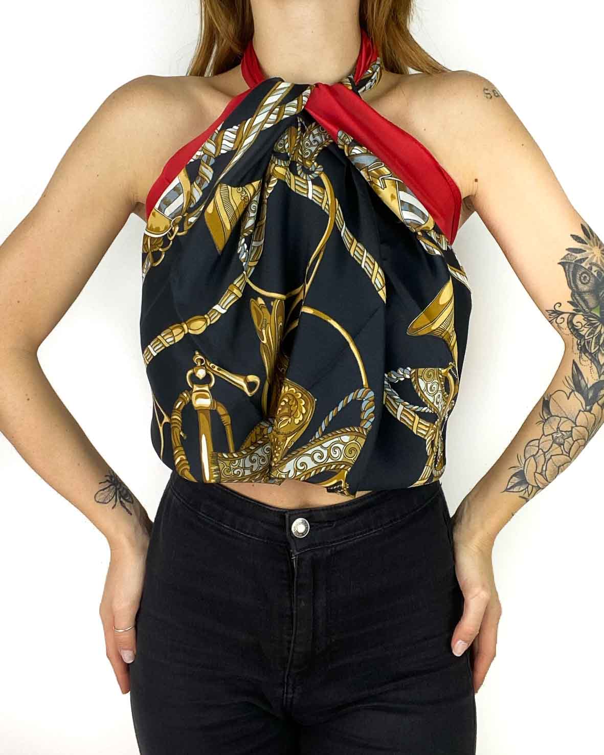 Foulard Rosso con Stampa