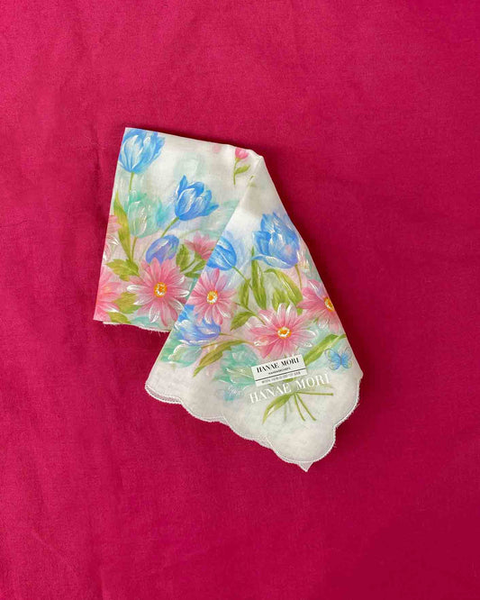 Hanae Mori  Mini Foulard Trasparente con Fiori