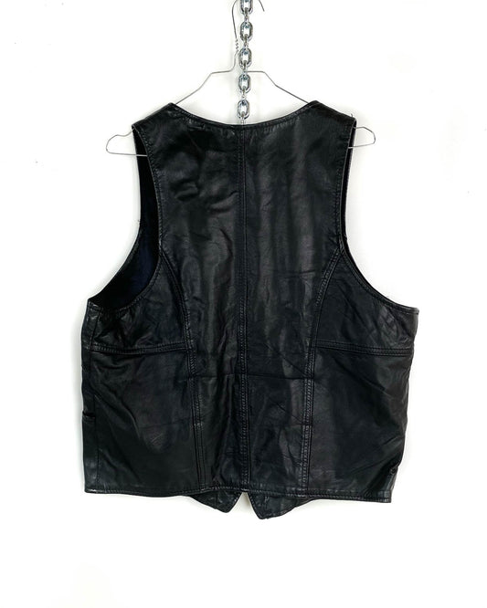 Gilet in Pelle con Taschini Taglia S