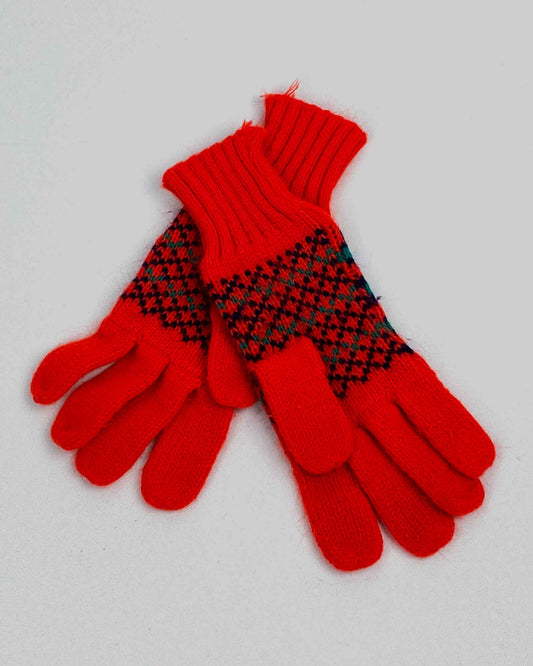 Guanti Rossi con Fantasia Taglia S