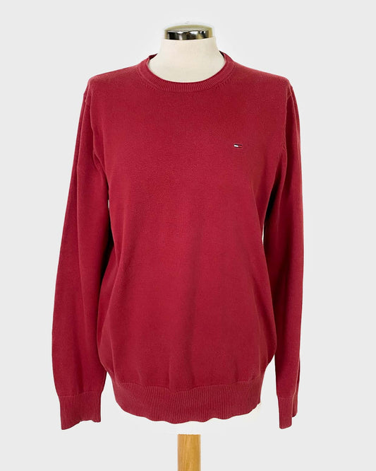 Hilfiger Denim Golf Rosso Girocollo Taglia 2XL
