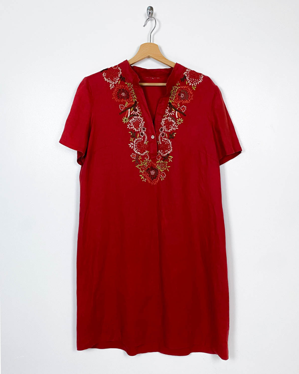 Vestito Manica Corta con Ricami Taglia 2XL