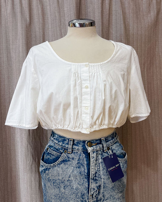 Crop Top Vintage Con Bottoni Taglia M