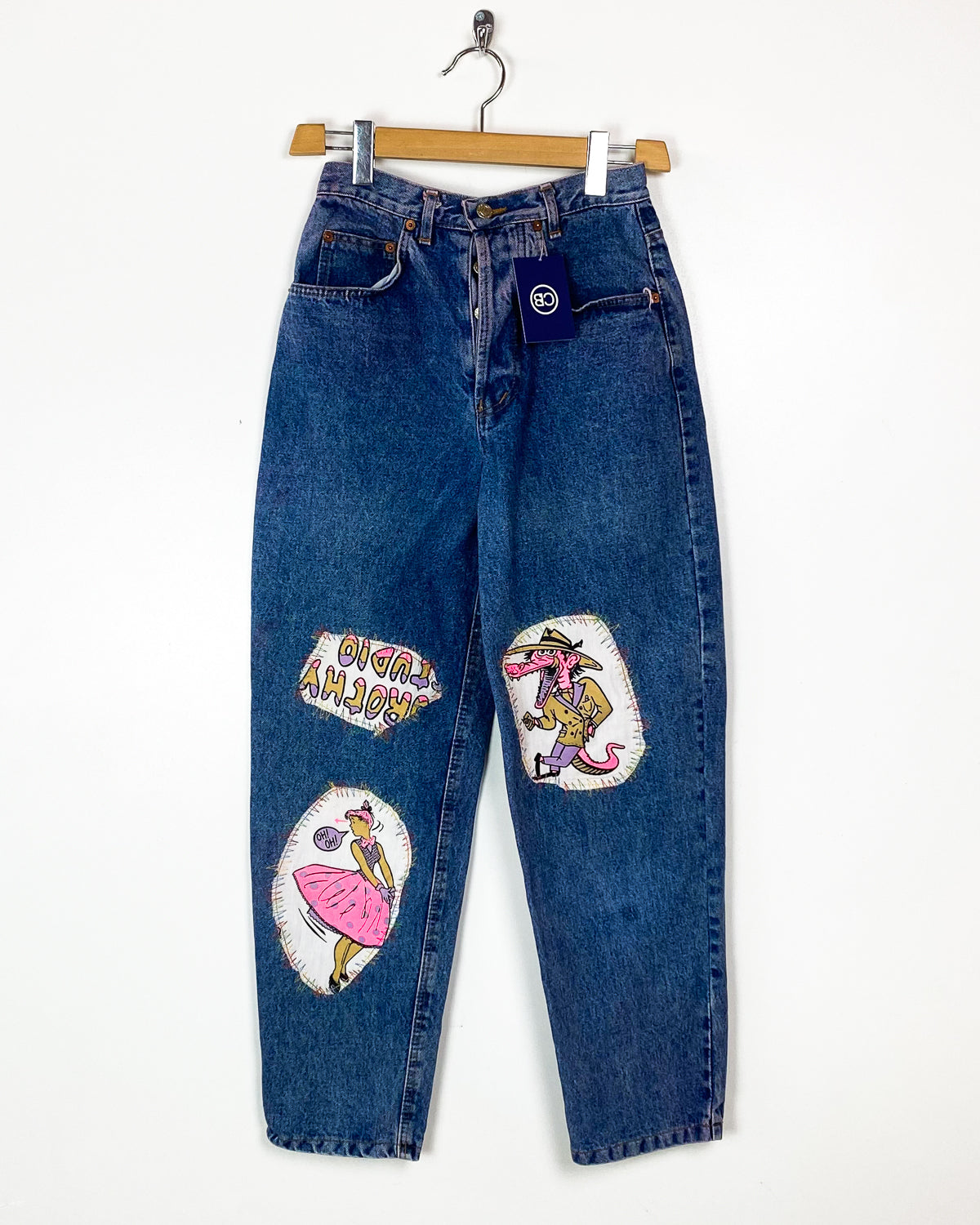 Jeans Vintage Patchwork Taglia 42