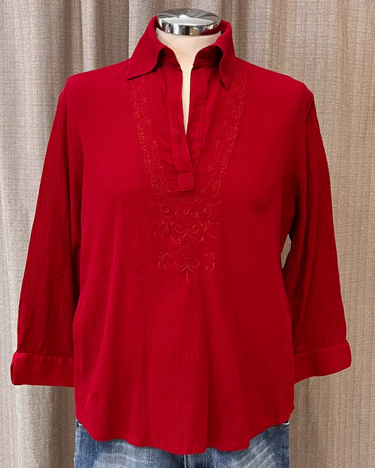 Blusa Vintage Con Ricami - M