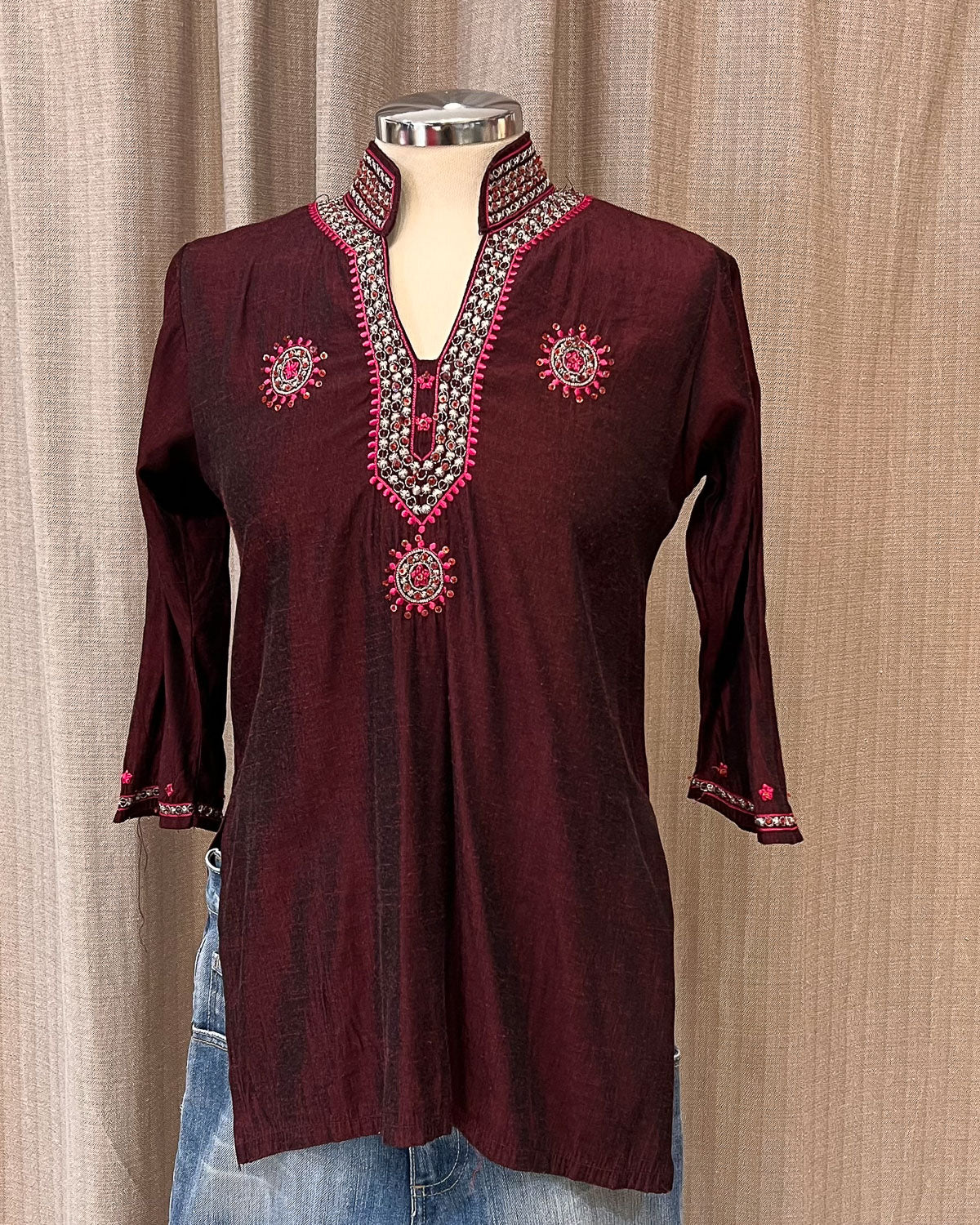 Blusa Vintage Con Applicazioni - S