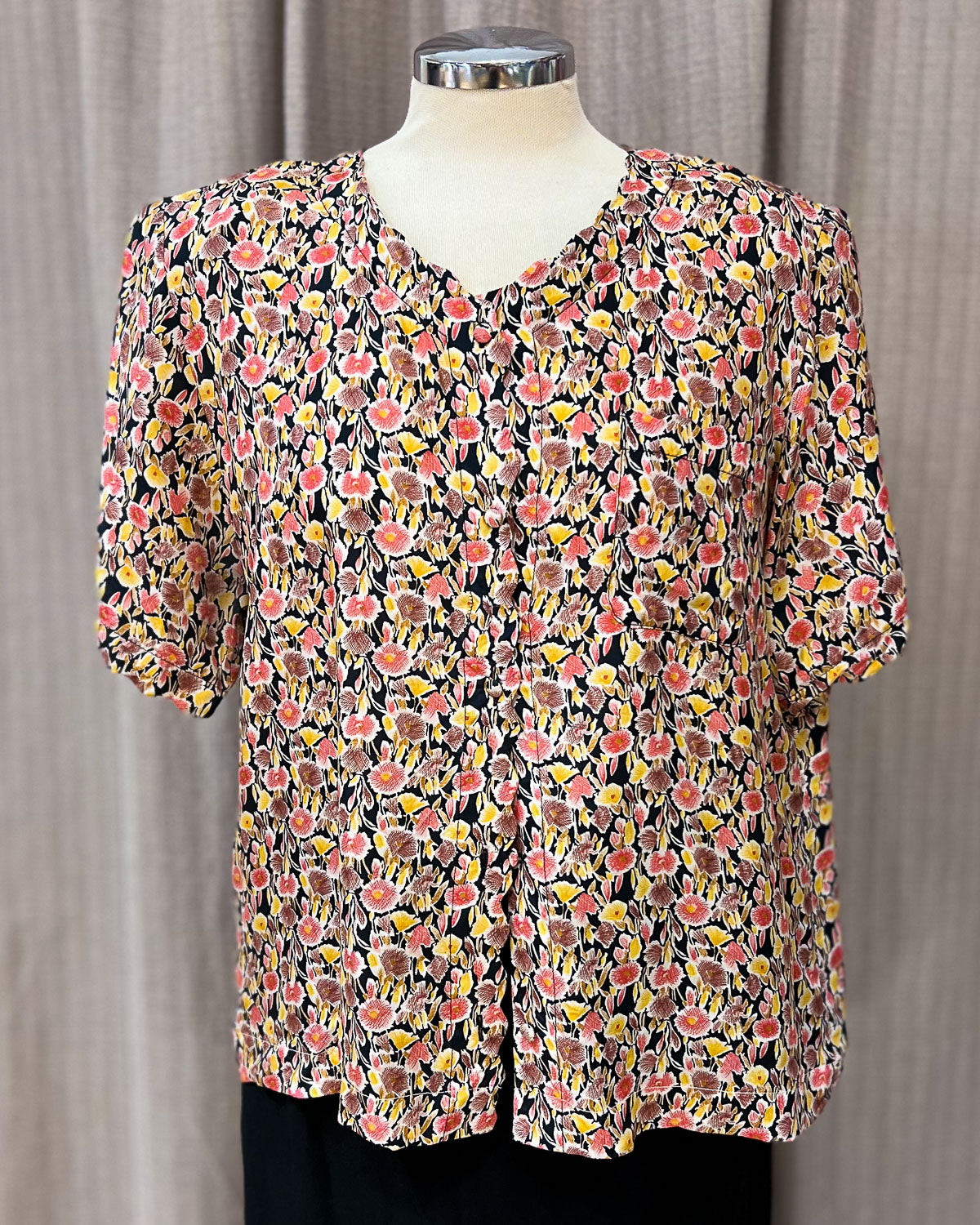 Blusa A Fiori In Seta Pura - L