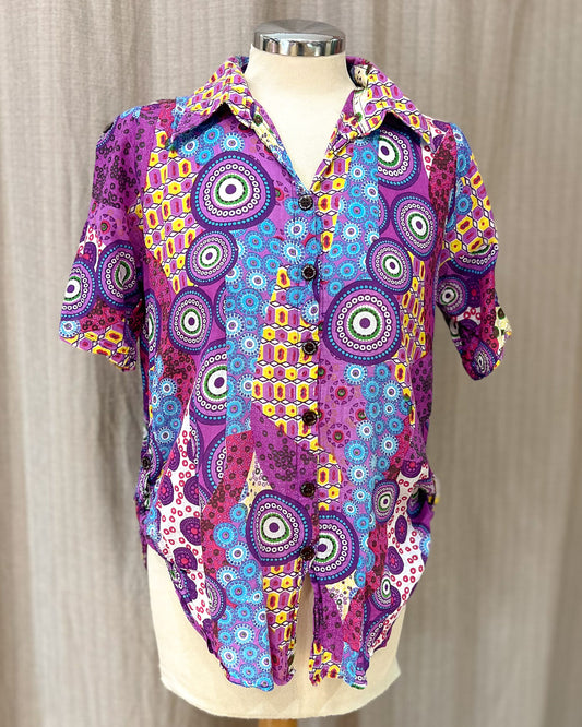 Blusa A Fantasia Decorativa Vintage - M