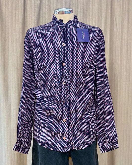 Blusa Con Cravattino A Fantasia - S