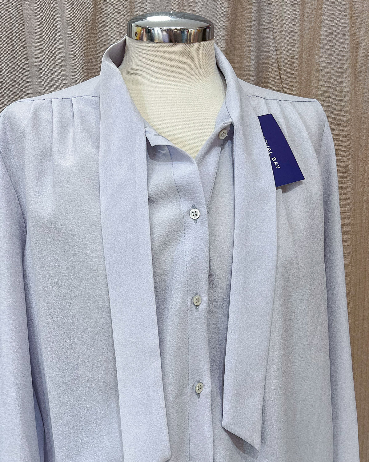 Blusa Con Cravattino monocolore - L