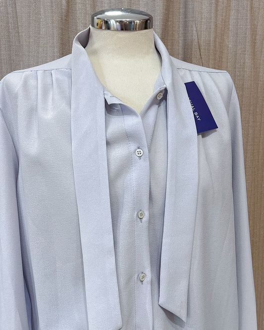 Blusa Con Cravattino monocolore - L