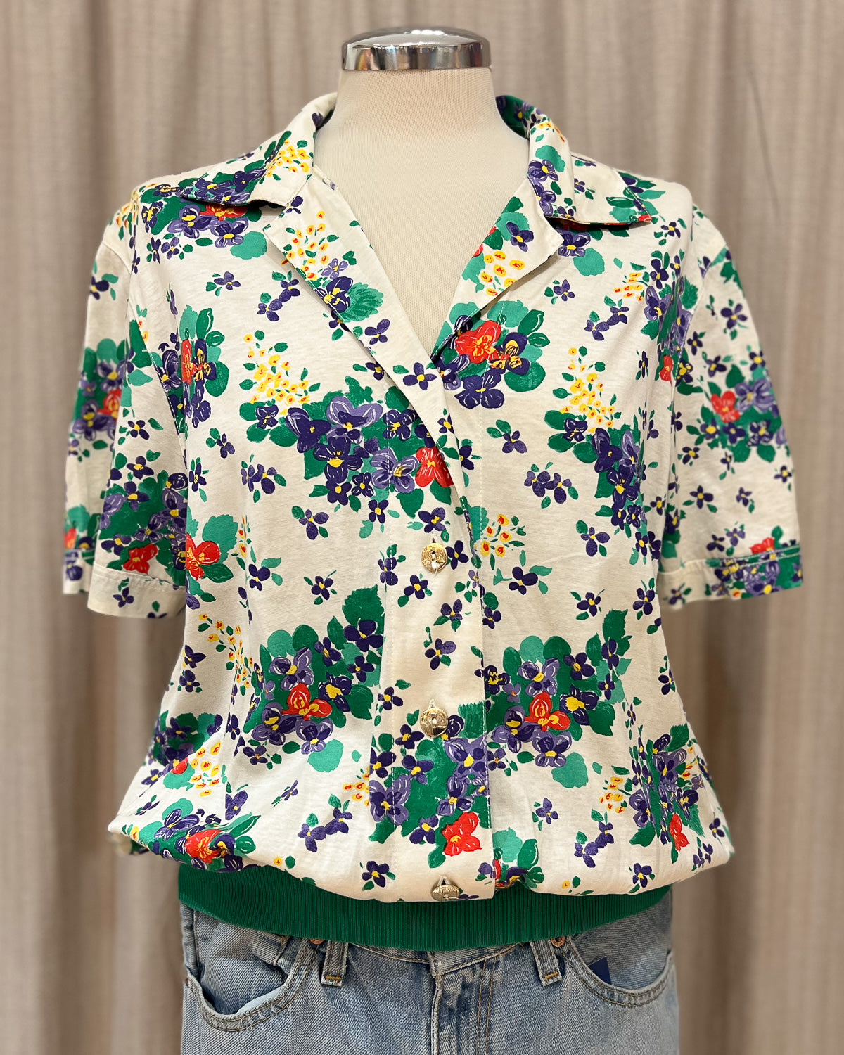 Blusa Con Bottoni Gioiello - M/L