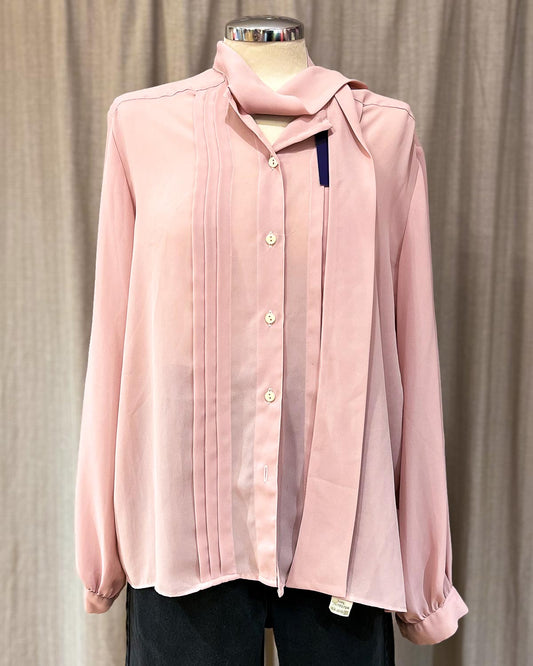 Blusa Monocolore Con Cravattino - L